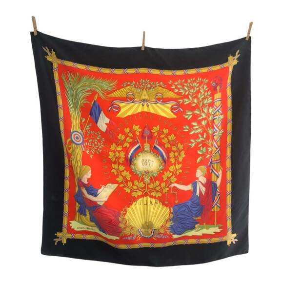 HERMES Black Silk Scarf - Picture 2 of 6